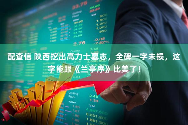 配查信 陕西挖出高力士墓志，全碑一字未损，这字能跟《兰亭序》比美了！